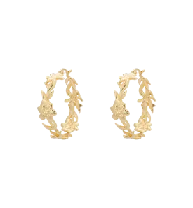 Flower Crown Hoop Earrings