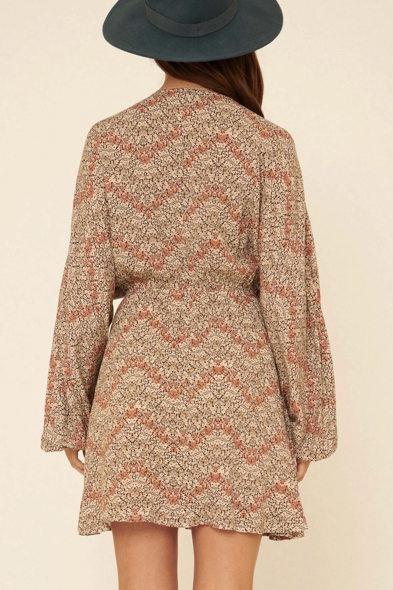 Garden Romance Floral Drawstring Mini Dress