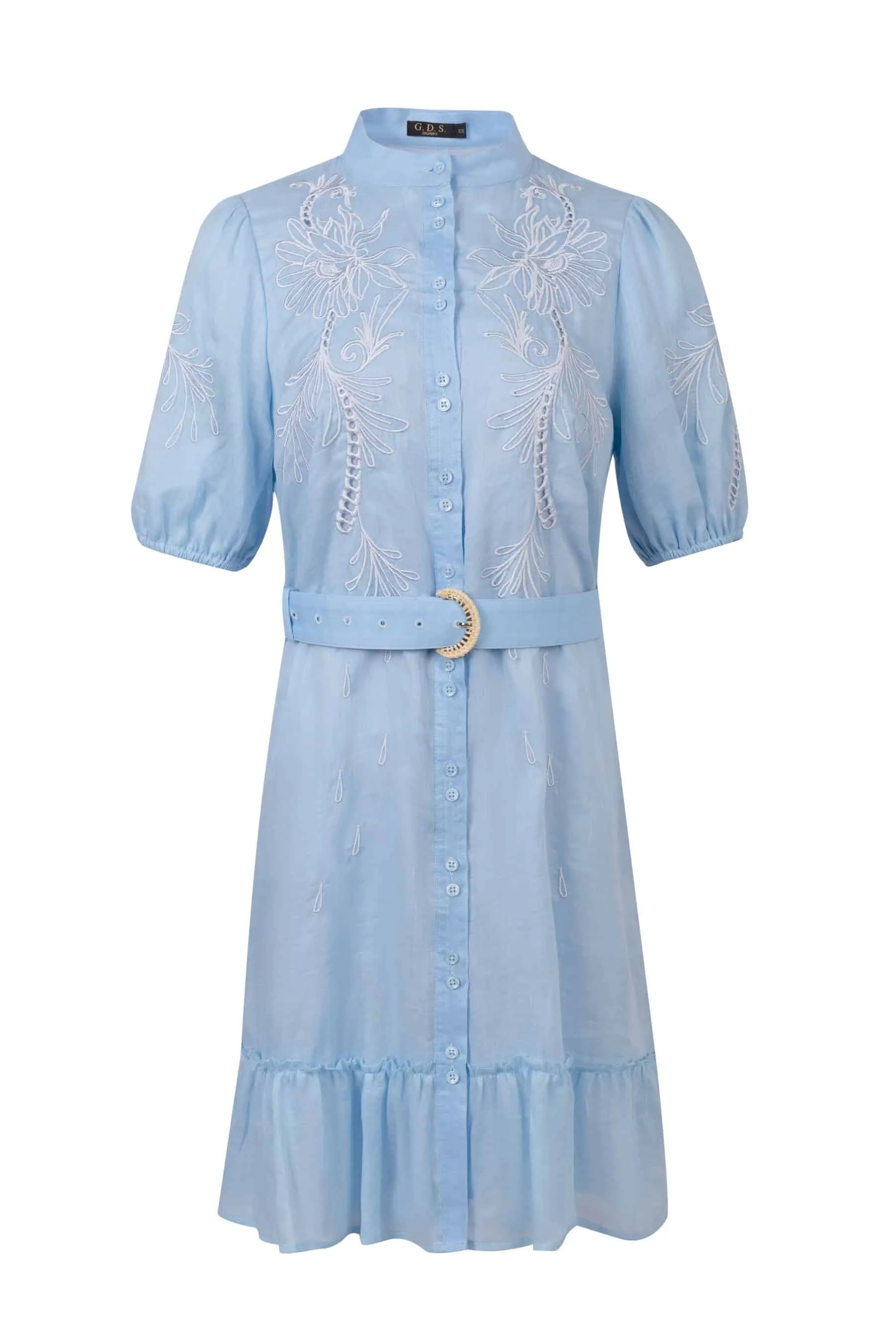 GDS Cecile Linen Short Dress | Clear Sky