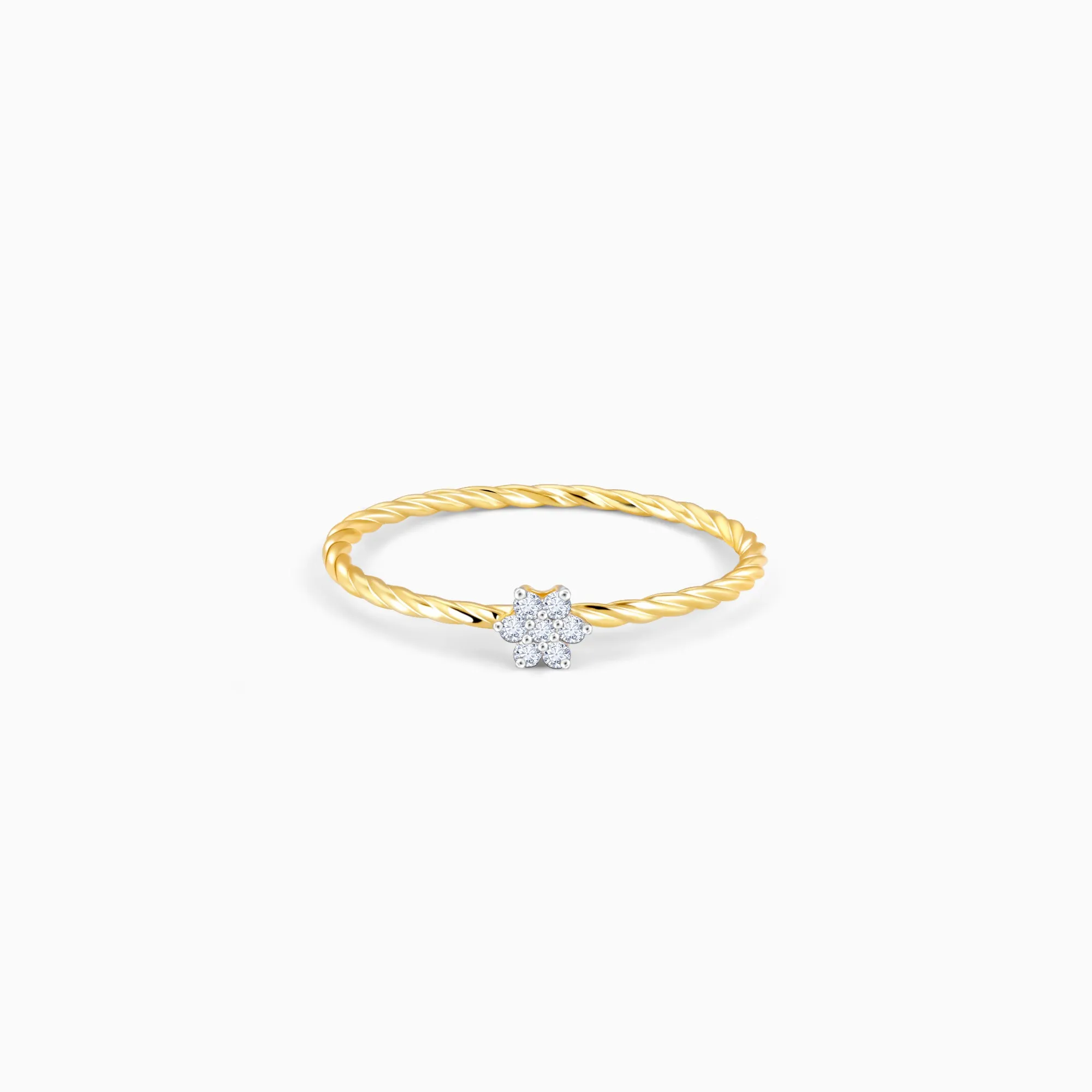 Gold Classic Floret Diamond Ring