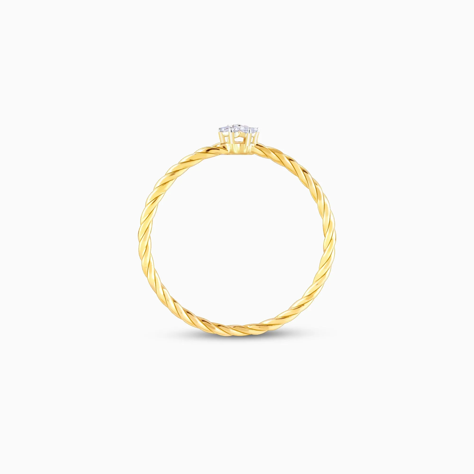 Gold Classic Floret Diamond Ring