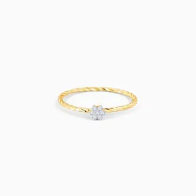 Gold Classic Floret Diamond Ring