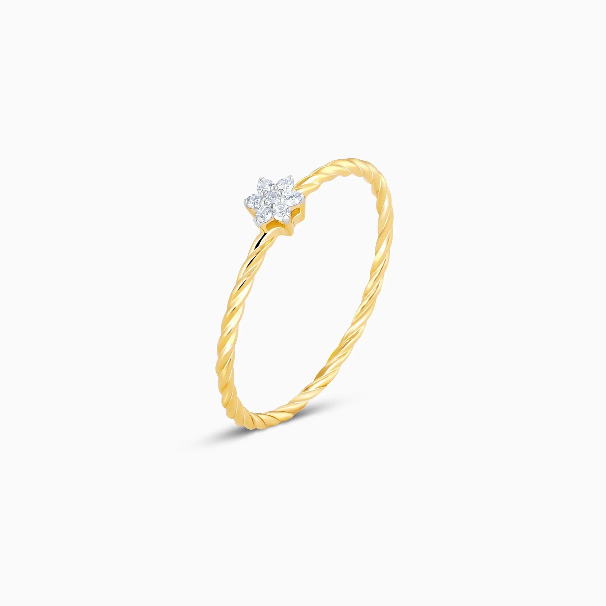 Gold Classic Floret Diamond Ring