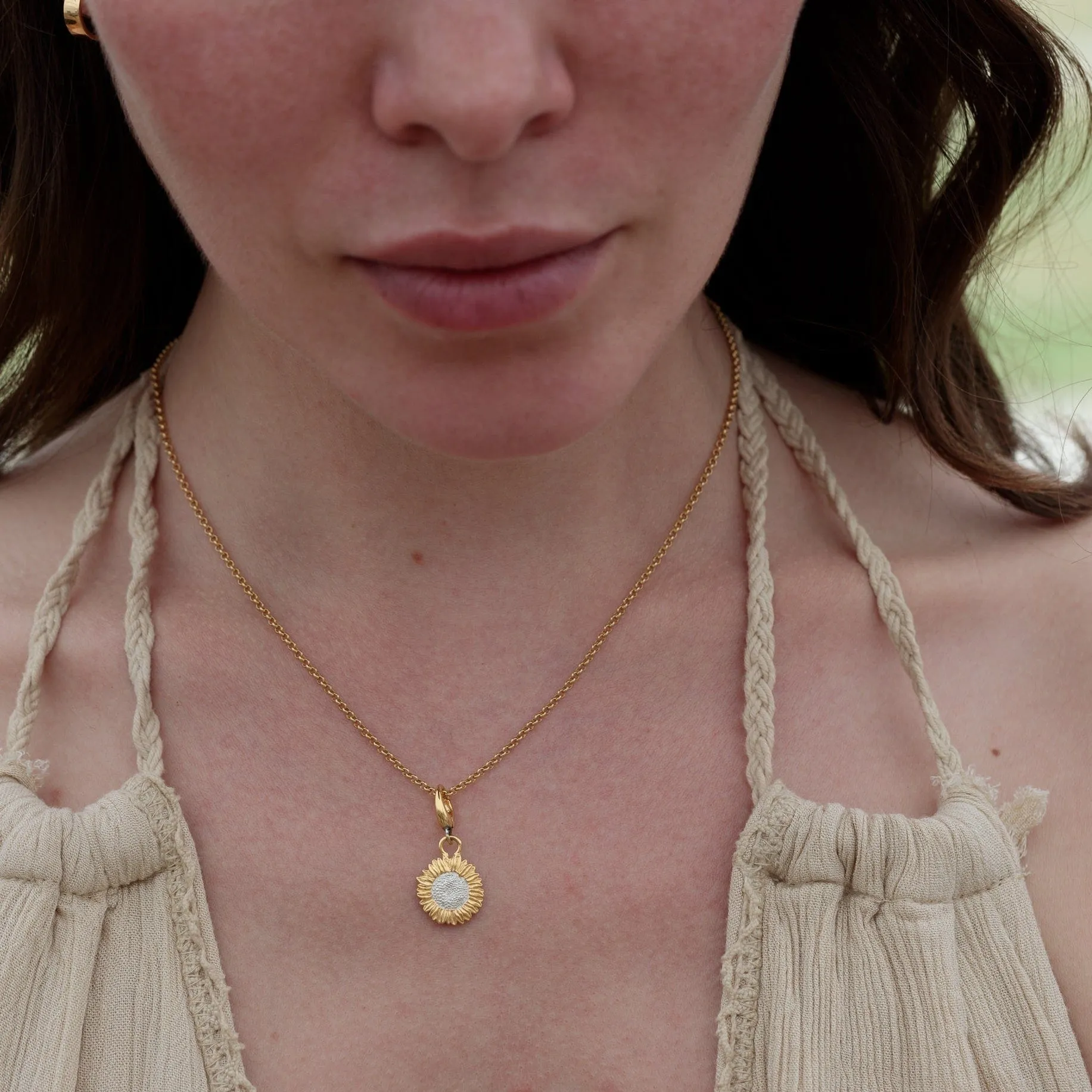 Gold Plated Sunflower Necklace