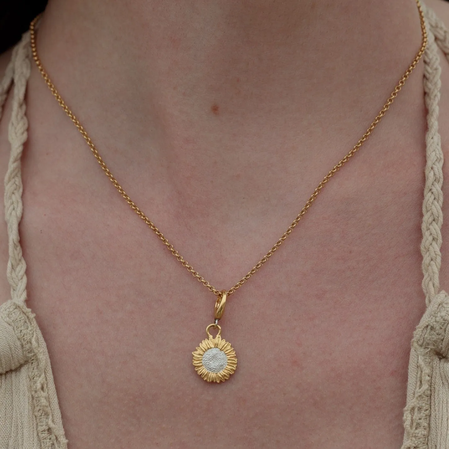 Gold Plated Sunflower Necklace