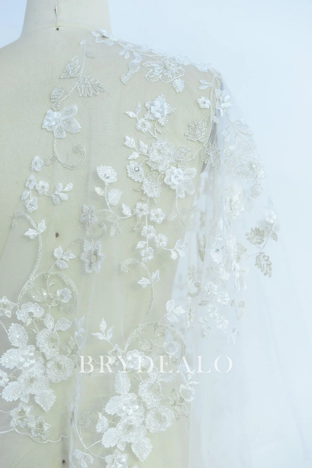 Gorgeous Beaded Flower Designer Lace Fabric Online