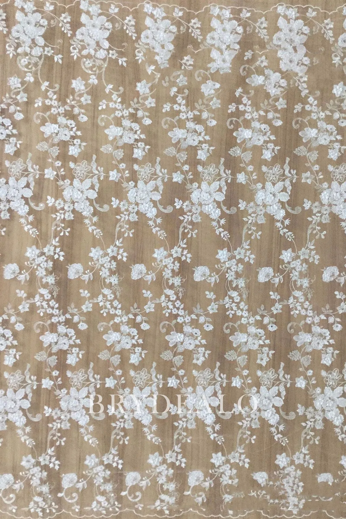 Gorgeous Beaded Flower Designer Lace Fabric Online