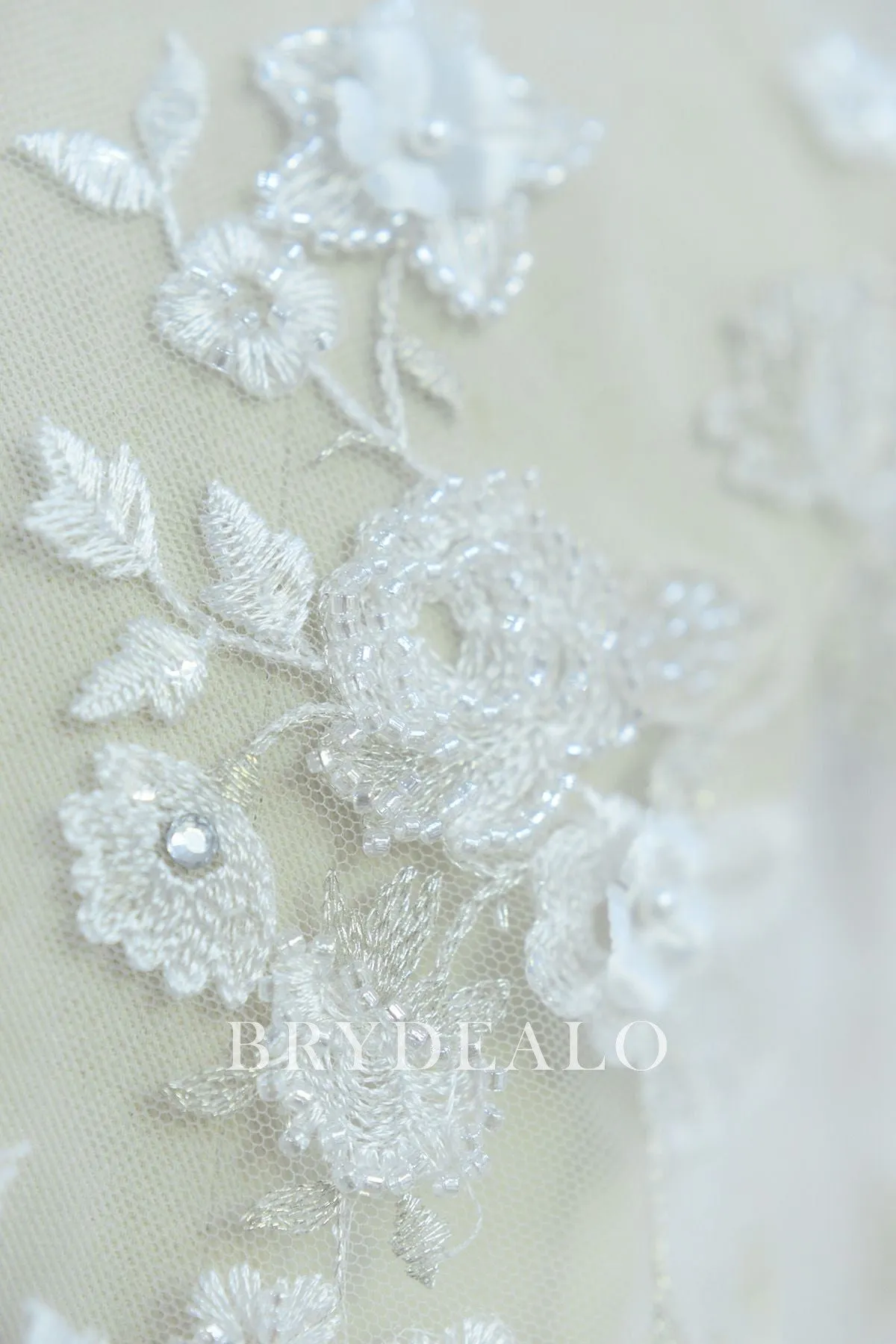 Gorgeous Beaded Flower Designer Lace Fabric Online