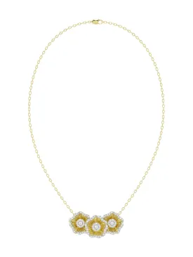 Halo Flower Yellow Pendant Necklace