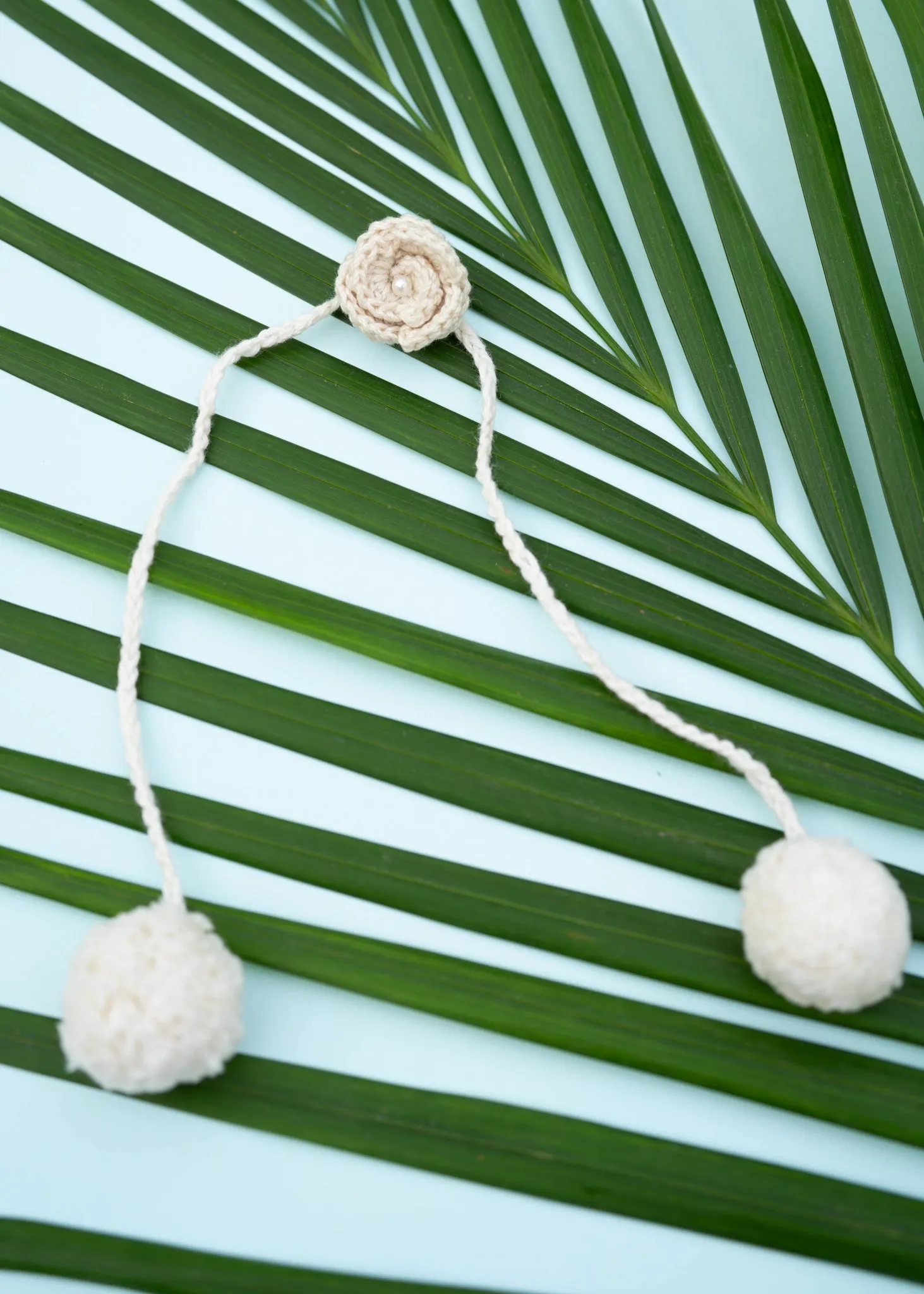 Handmade Crochet Flower Rakhi for Infants and Kids | Off White