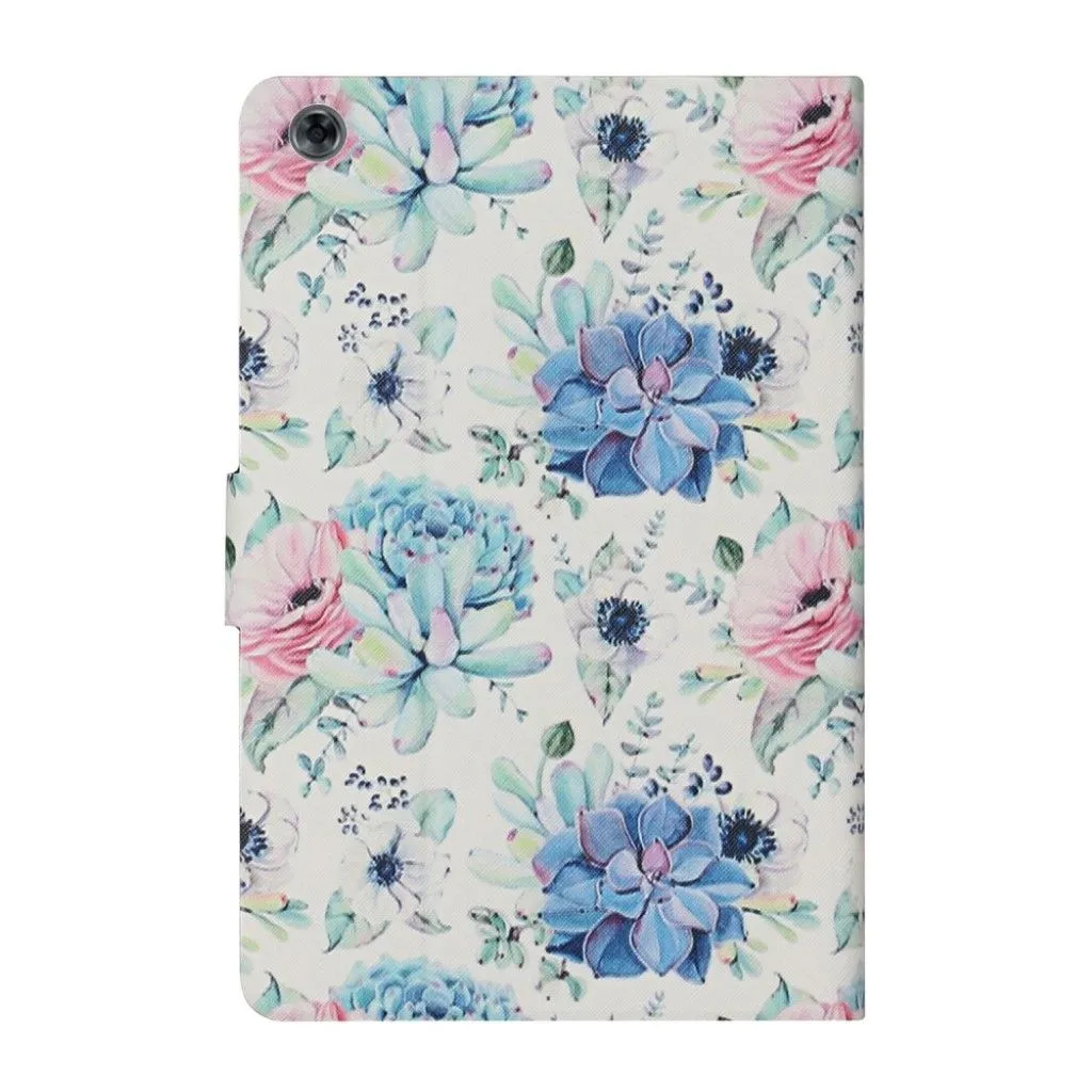 Huawei MediaPad M5 Lite 10 pattern leatherflip case - Blue Flower