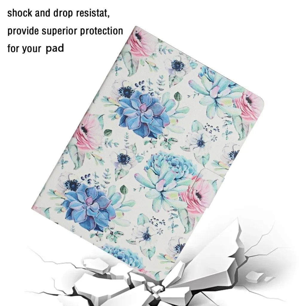 Huawei MediaPad M5 Lite 10 pattern leatherflip case - Blue Flower
