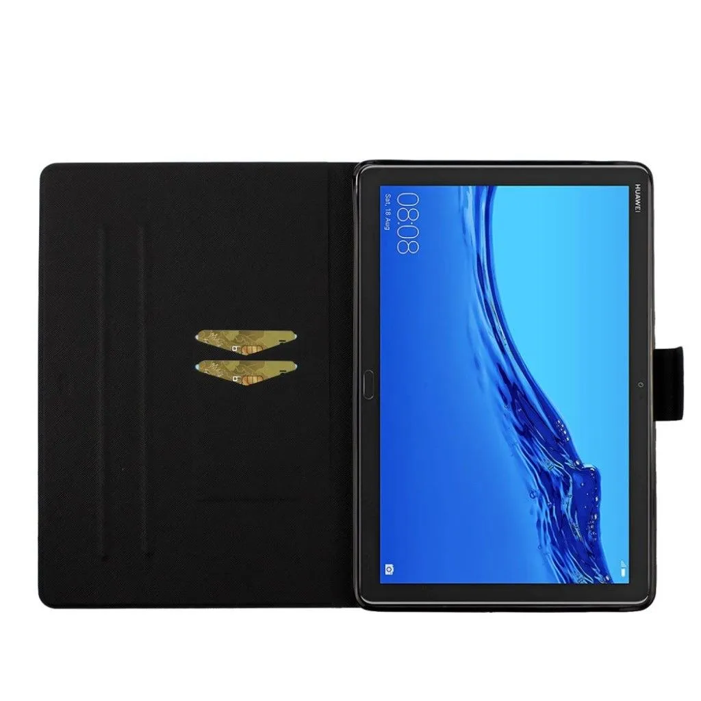 Huawei MediaPad M5 Lite 10 pattern leatherflip case - Blue Flower