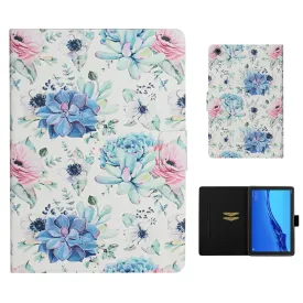 Huawei MediaPad M5 Lite 10 pattern leatherflip case - Blue Flower