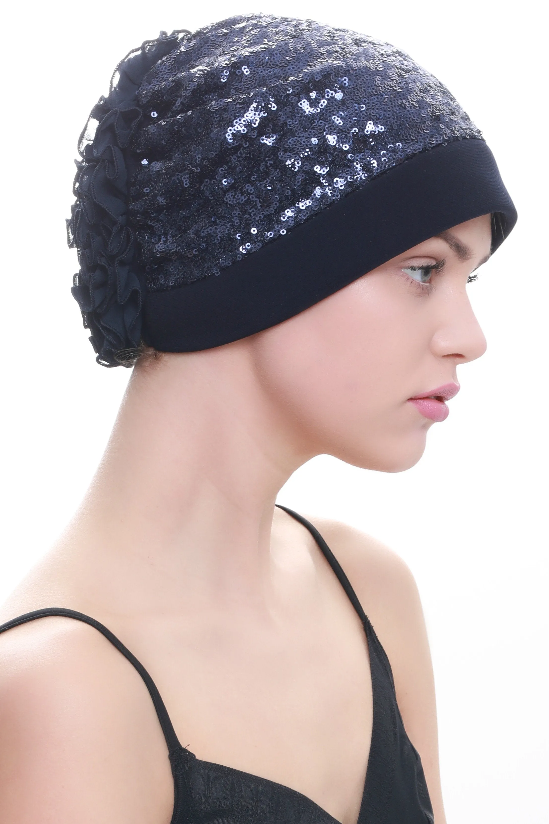 Lace Headwear with Ruffle Flower