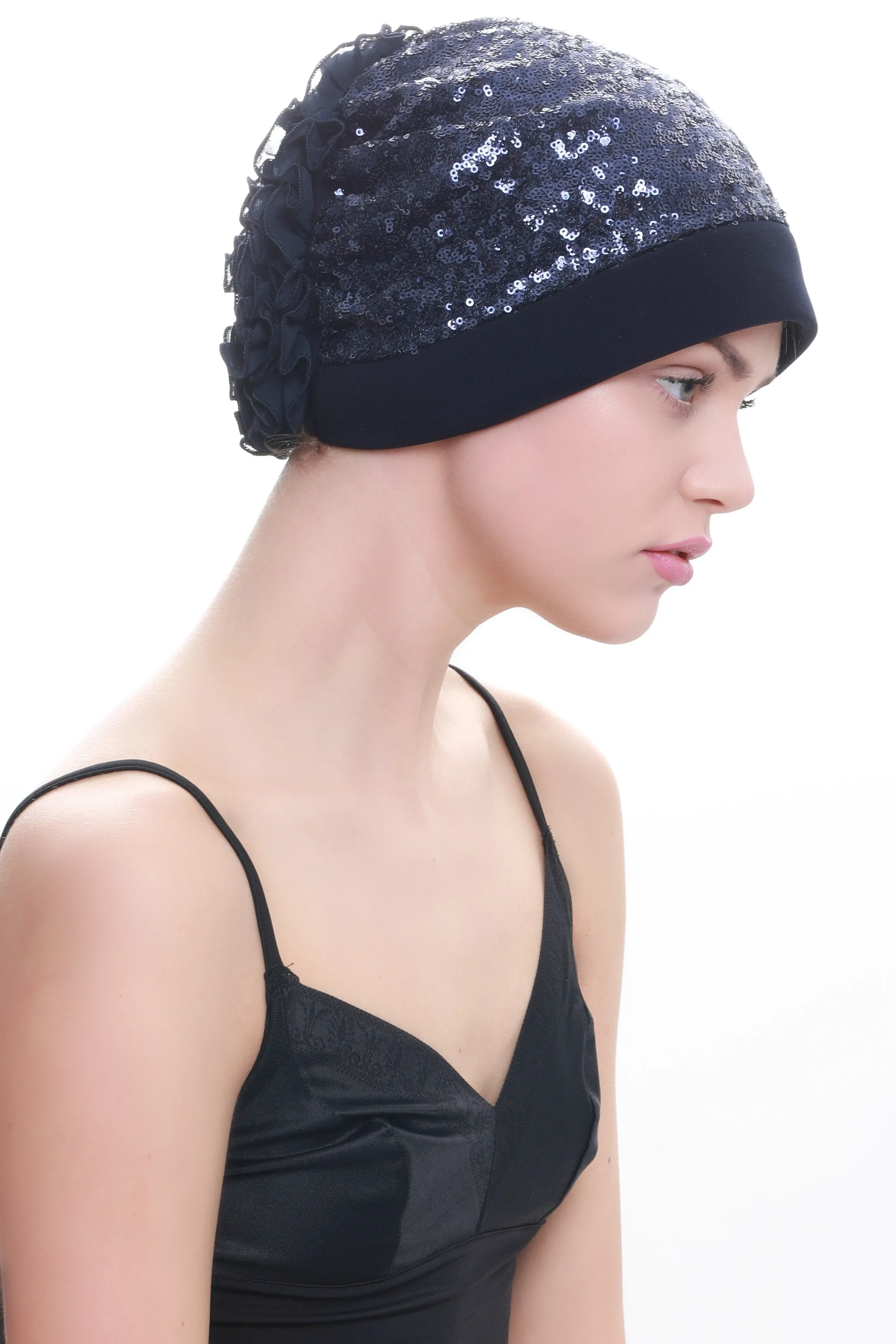 Lace Headwear with Ruffle Flower