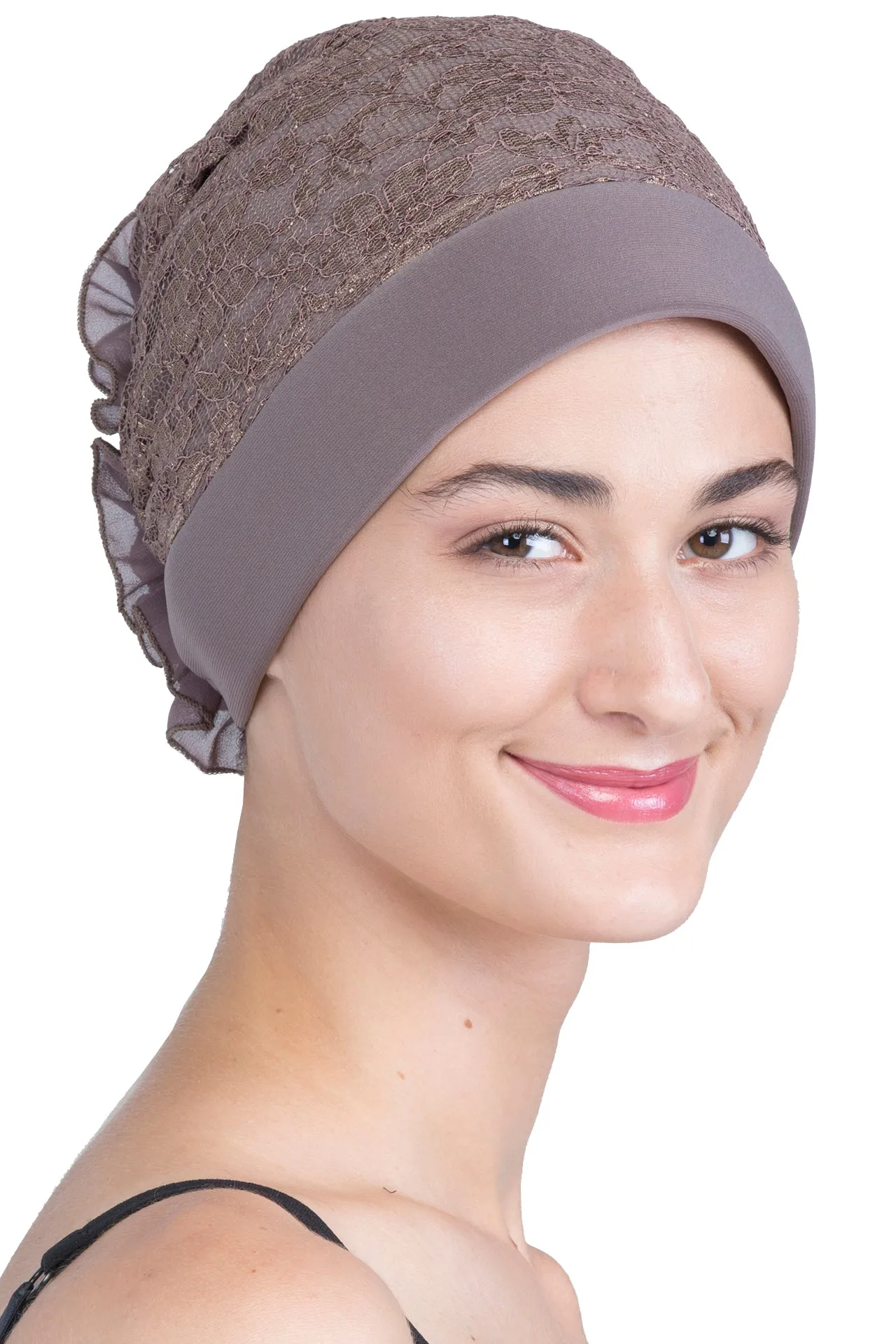 Lace Headwear with Ruffle Flower