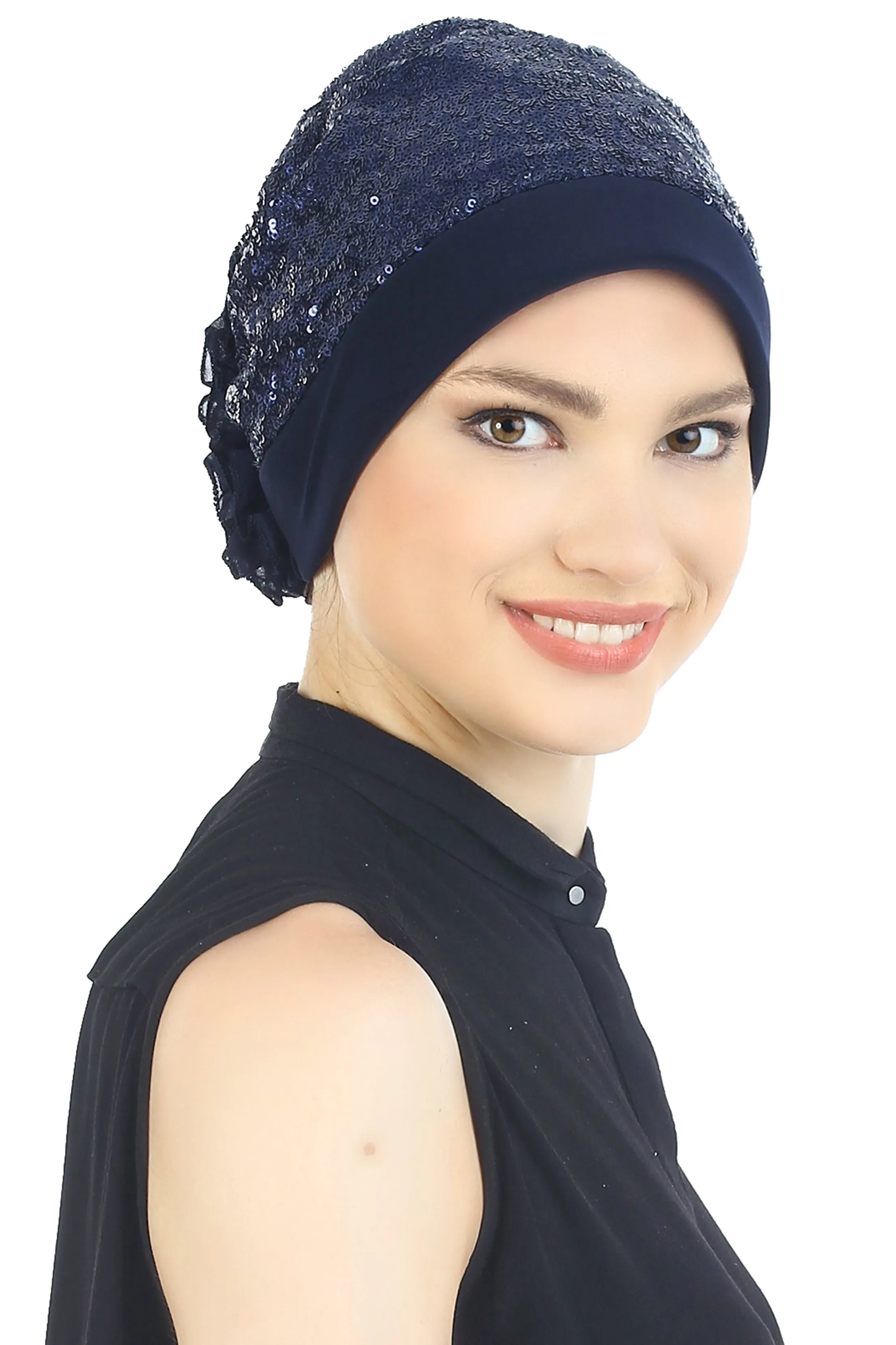 Lace Headwear with Ruffle Flower