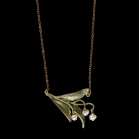 Elegant Triple Leaf Lily of the Valley Pendant - Delicate Floral Jewelry
