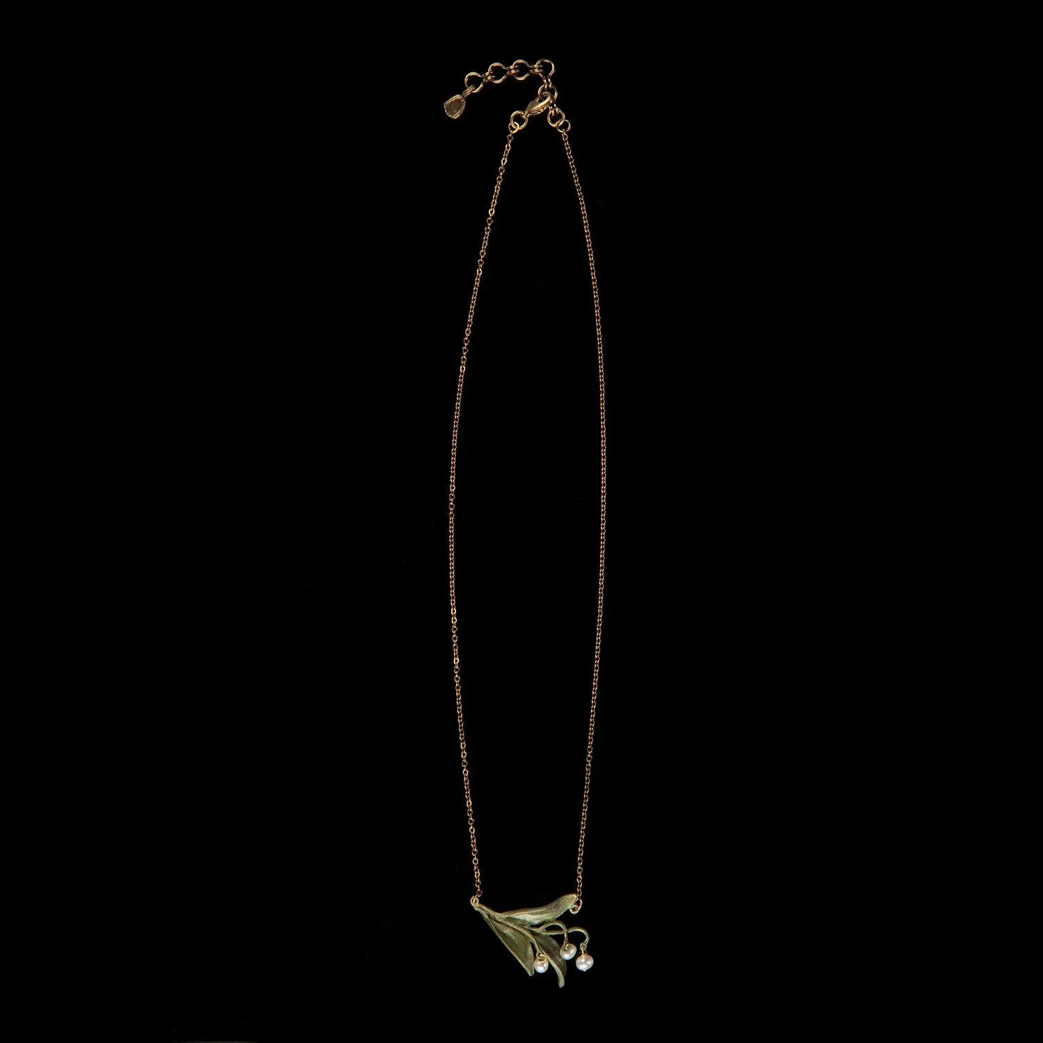 Elegant Triple Leaf Lily of the Valley Pendant - Delicate Floral Jewelry