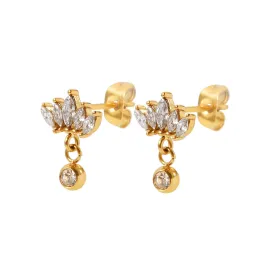 Lotus Solitaire Earrings