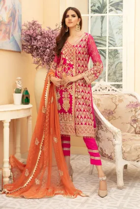 Maryum N Maria Premium Chiffon Collection – PINKILE WHELITE (MMD-01)