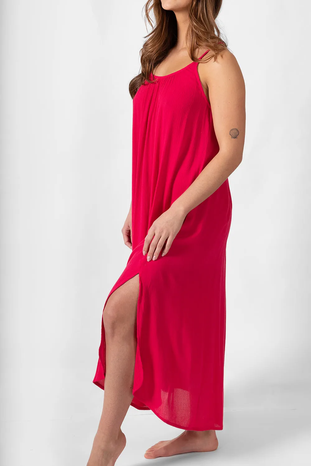 Miami Side Slit Strappy Midi Dress