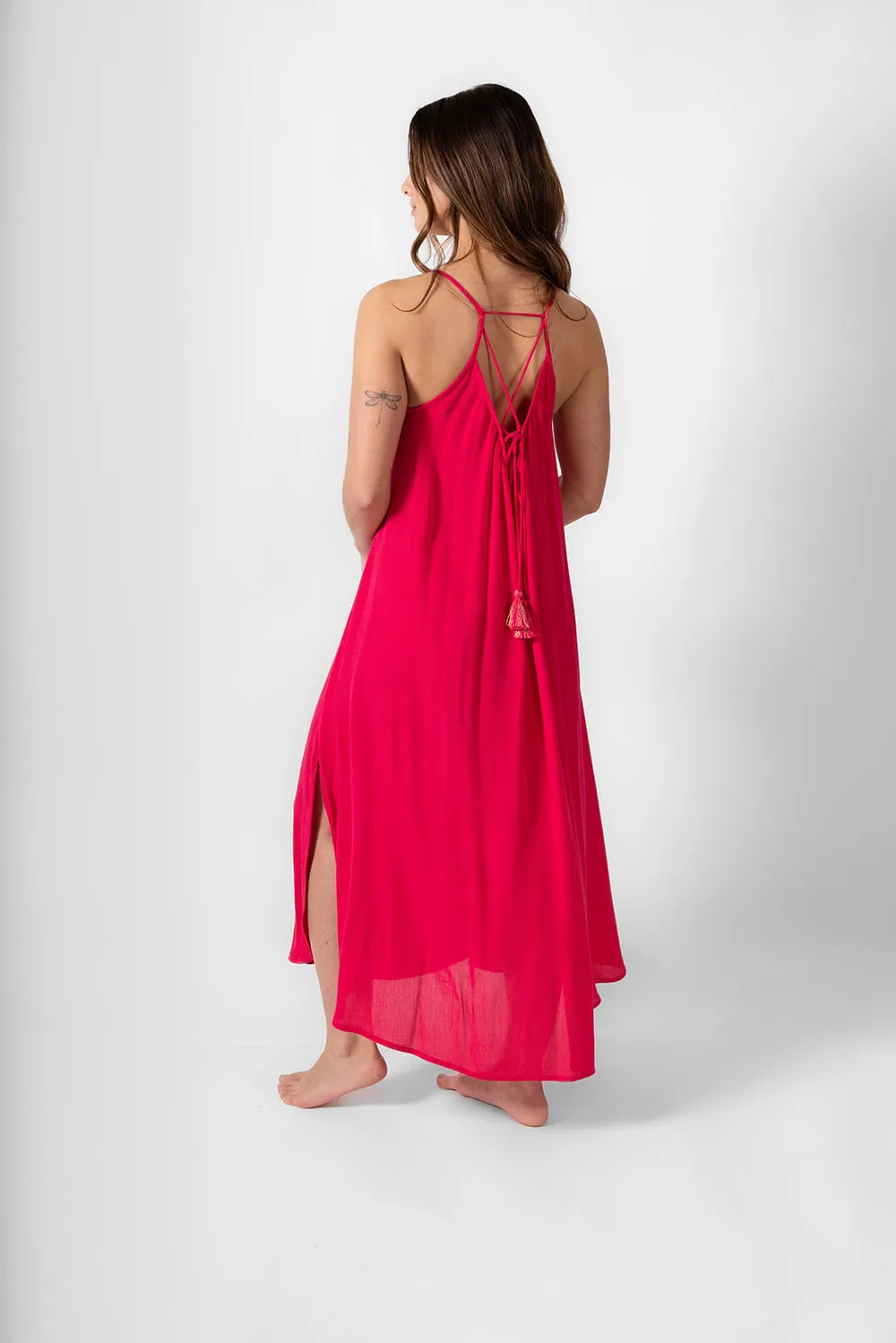 Miami Side Slit Strappy Midi Dress