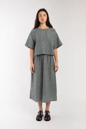 Mineral Green Floral Jacquard Tee