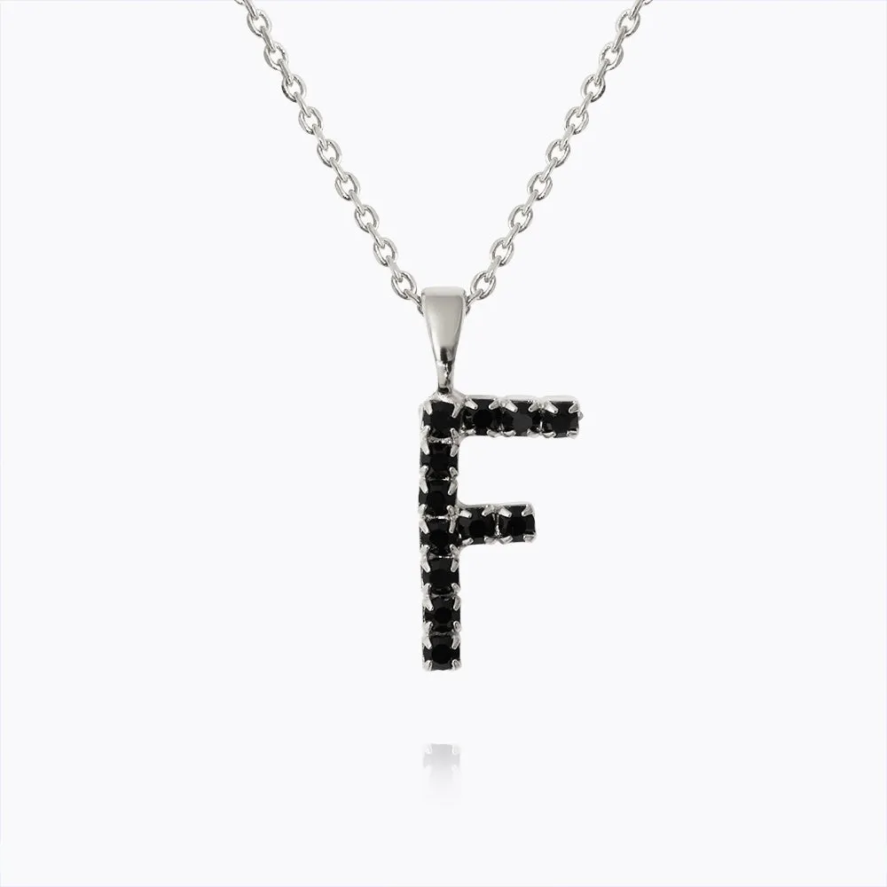Mini Letter Necklace F / Black