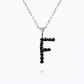 Mini Letter Necklace F / Black