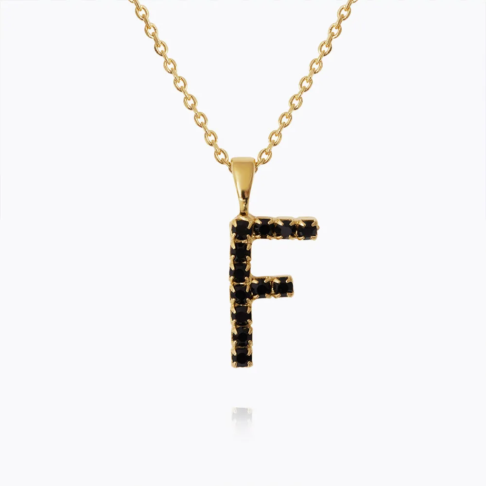 Mini Letter Necklace F / Black