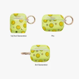 Neon Smiley Yellow AirPods Case
