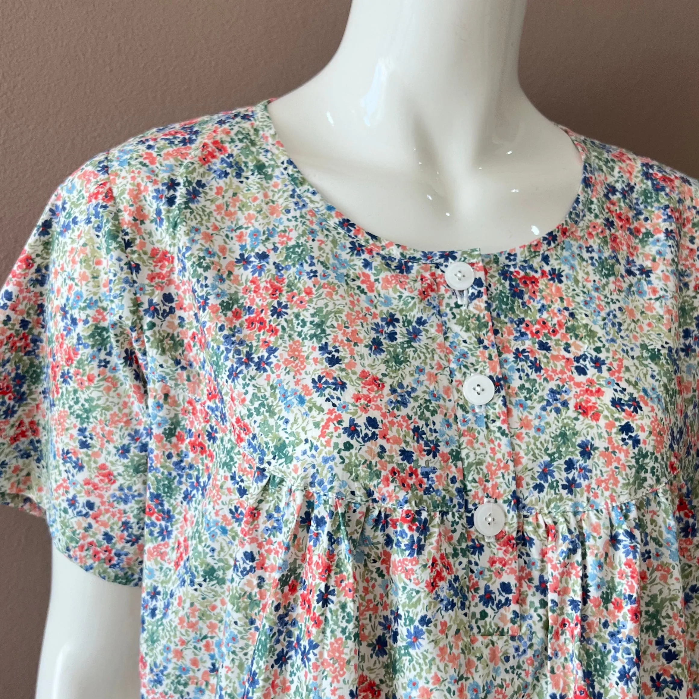 Night Dress with Chest Gather