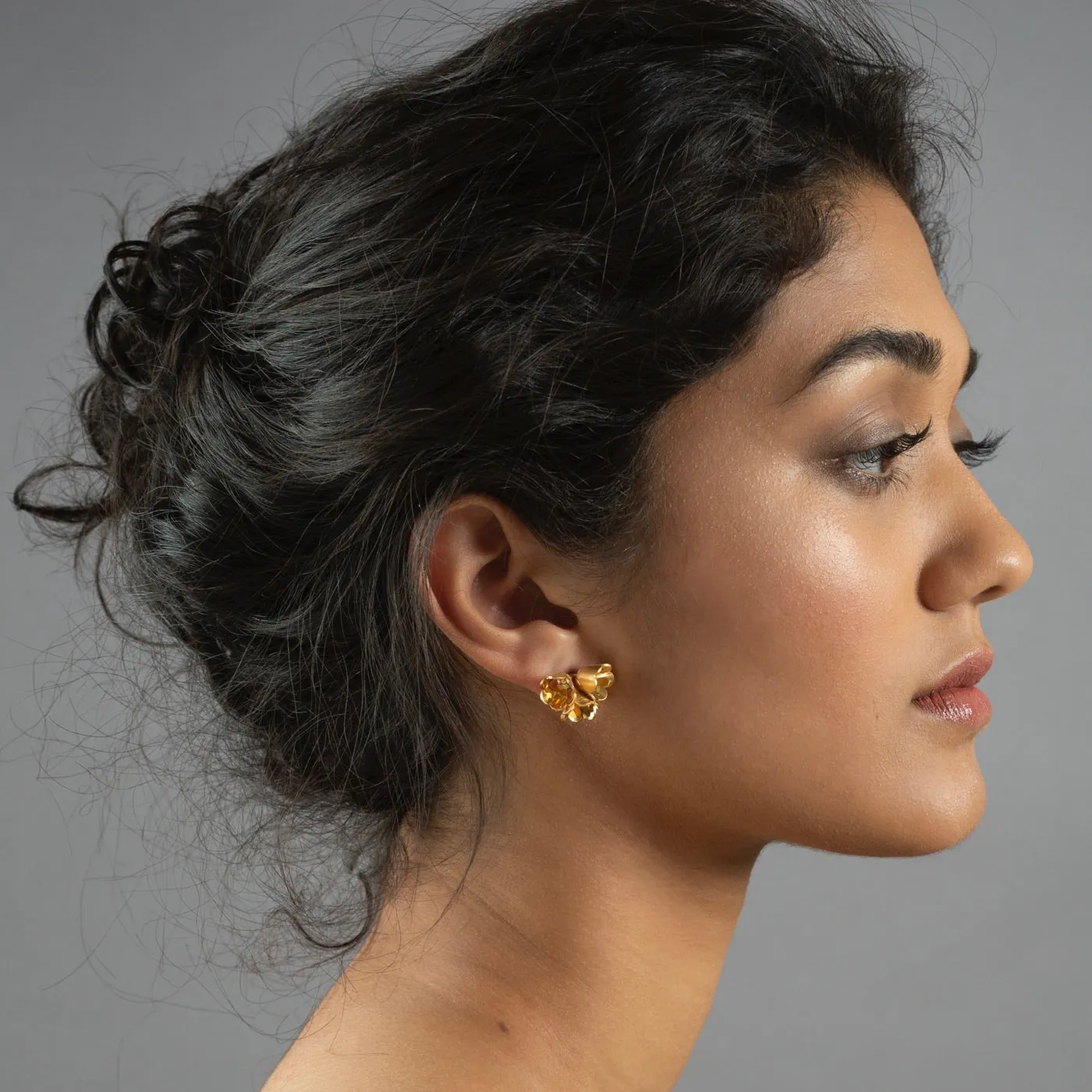 Padauk Cluster Studs - Gold