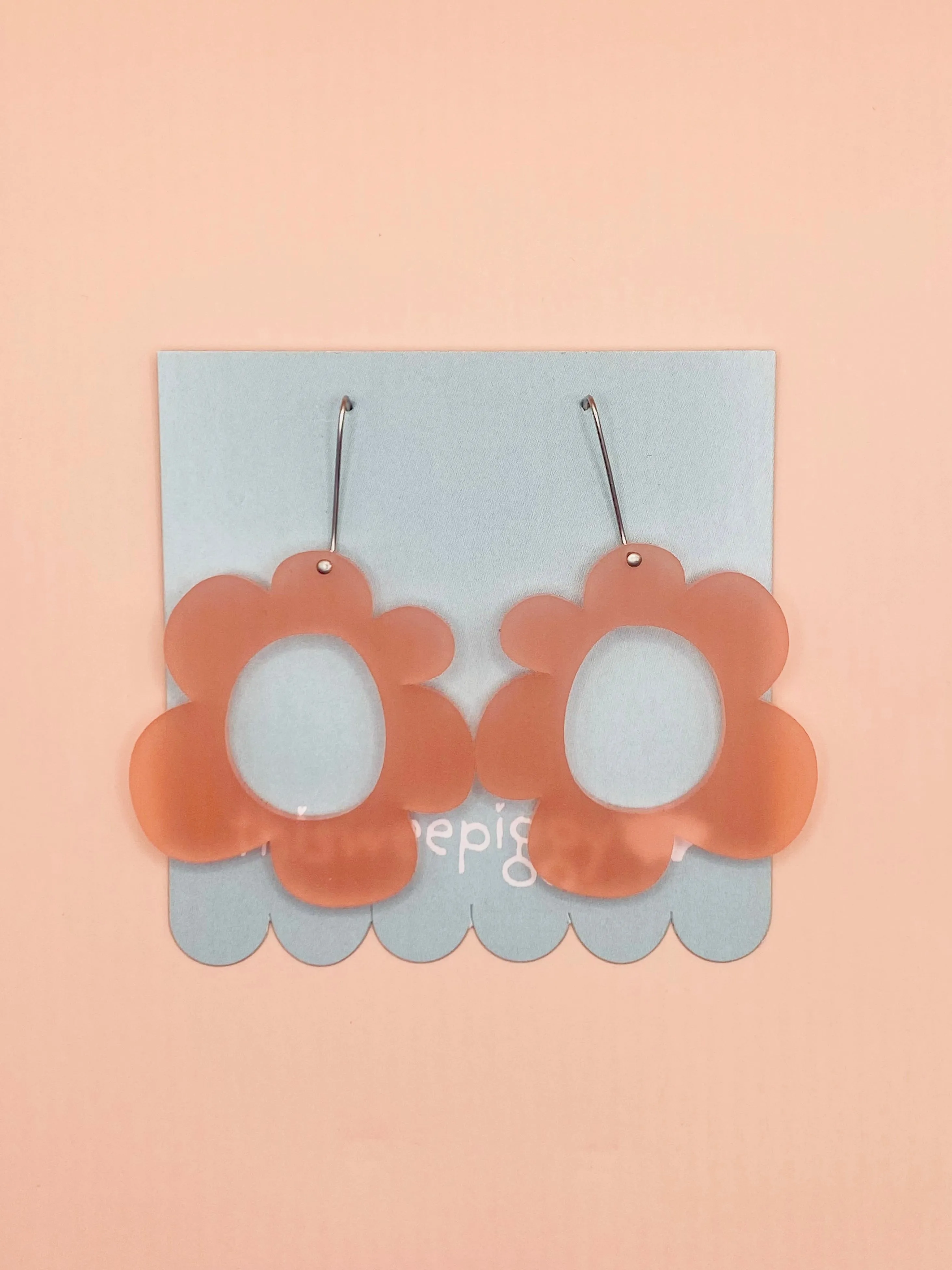 Pale Pink Flower Earrings