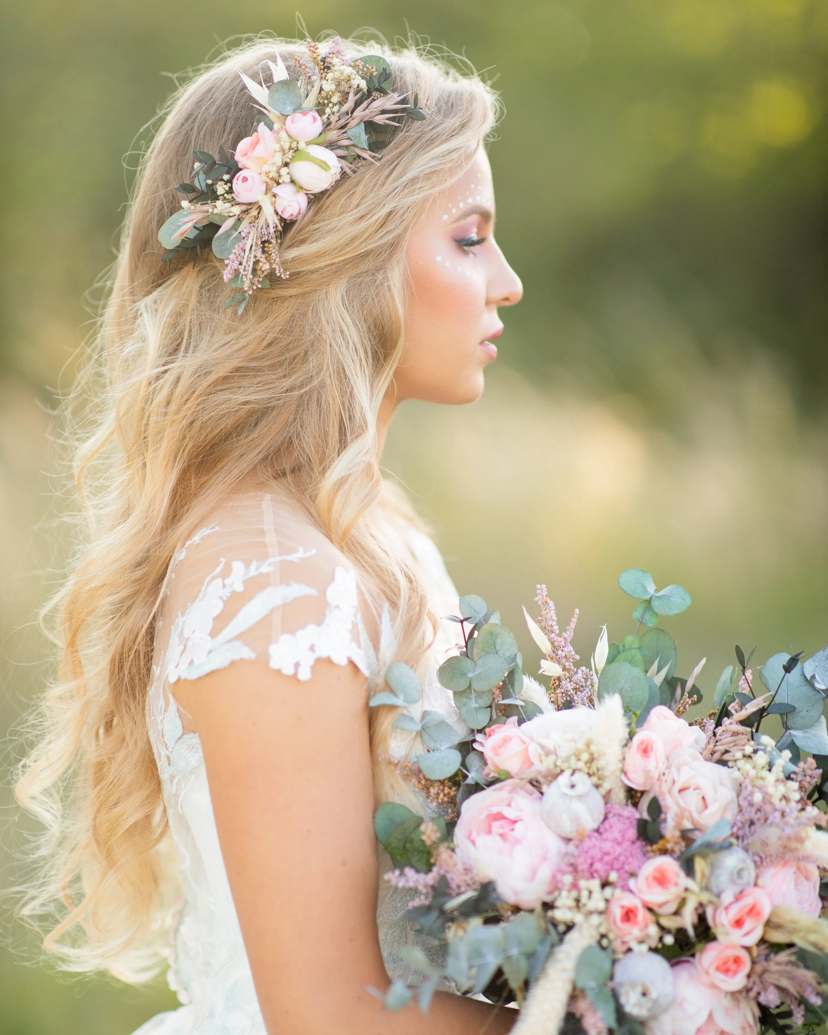 Peony flower hair comb Bridal hair comb Wedding flower headpiece Romantic flower comb Pastel flower Bridal accessories comb Magaela