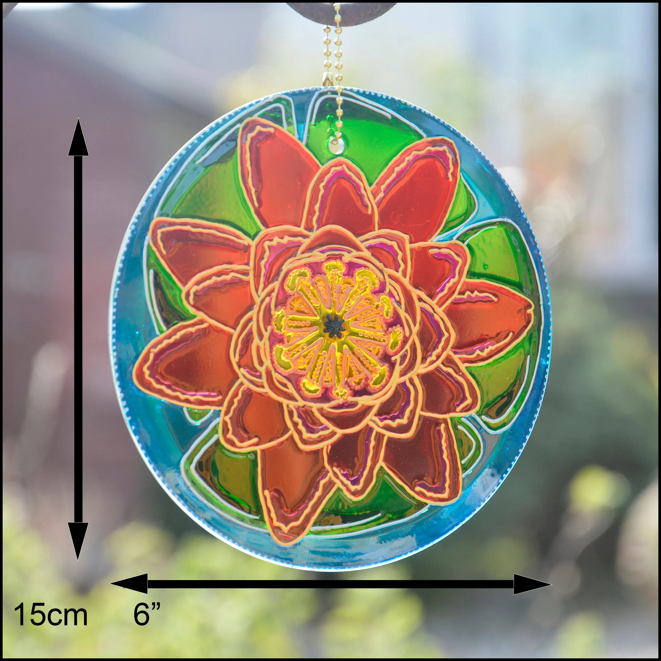 Radiant Pink Water Lily Flower Suncatcher