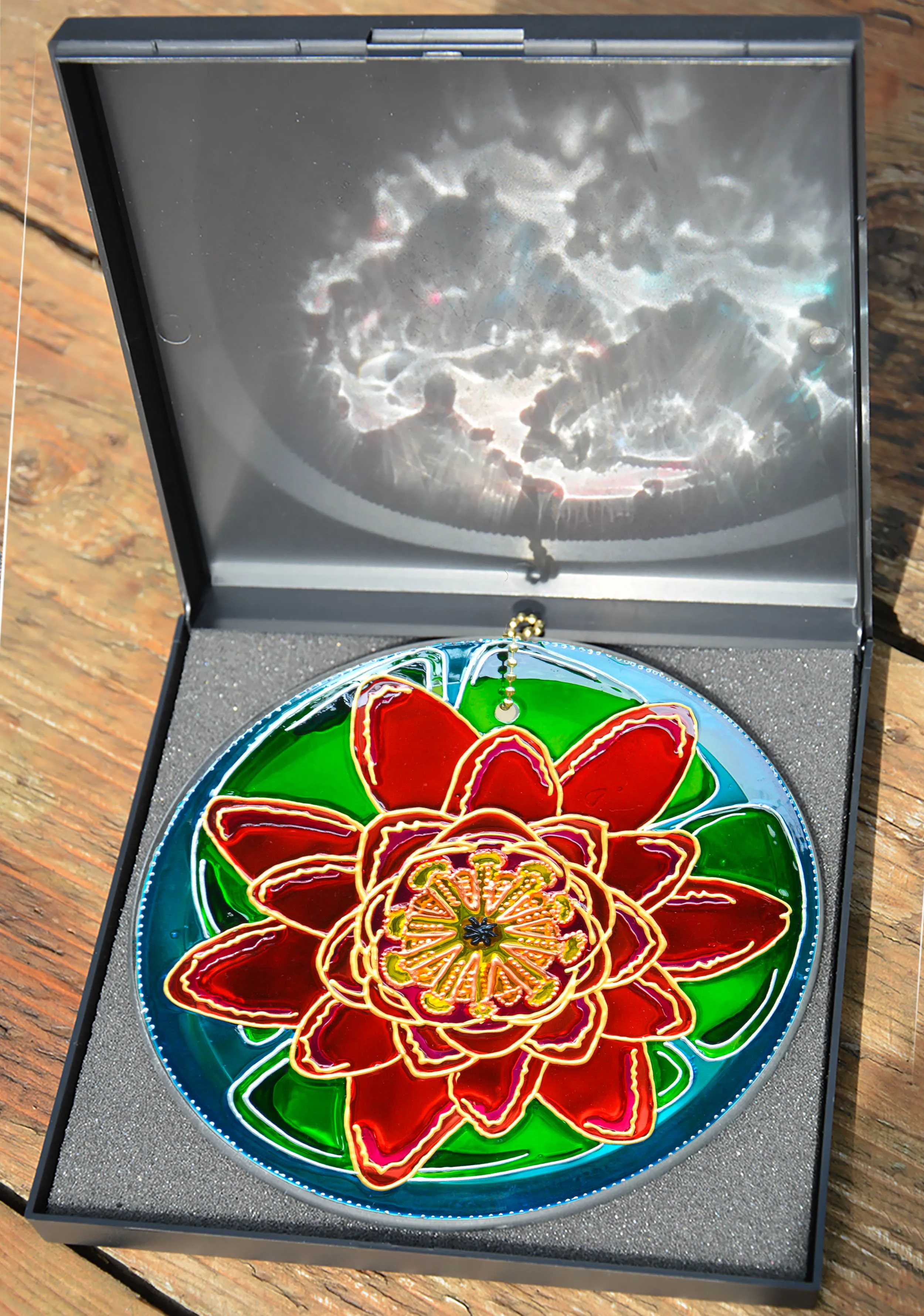 Radiant Pink Water Lily Flower Suncatcher