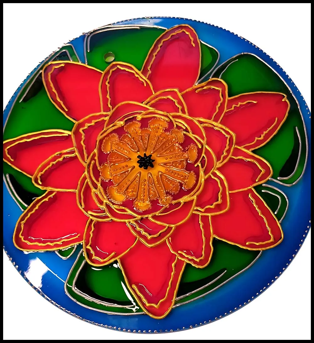 Radiant Pink Water Lily Flower Suncatcher