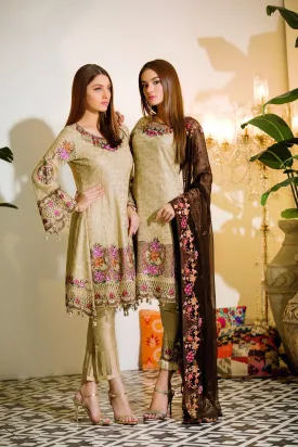 Ramsha Chevron Chiffon Collection 2019 – A-111