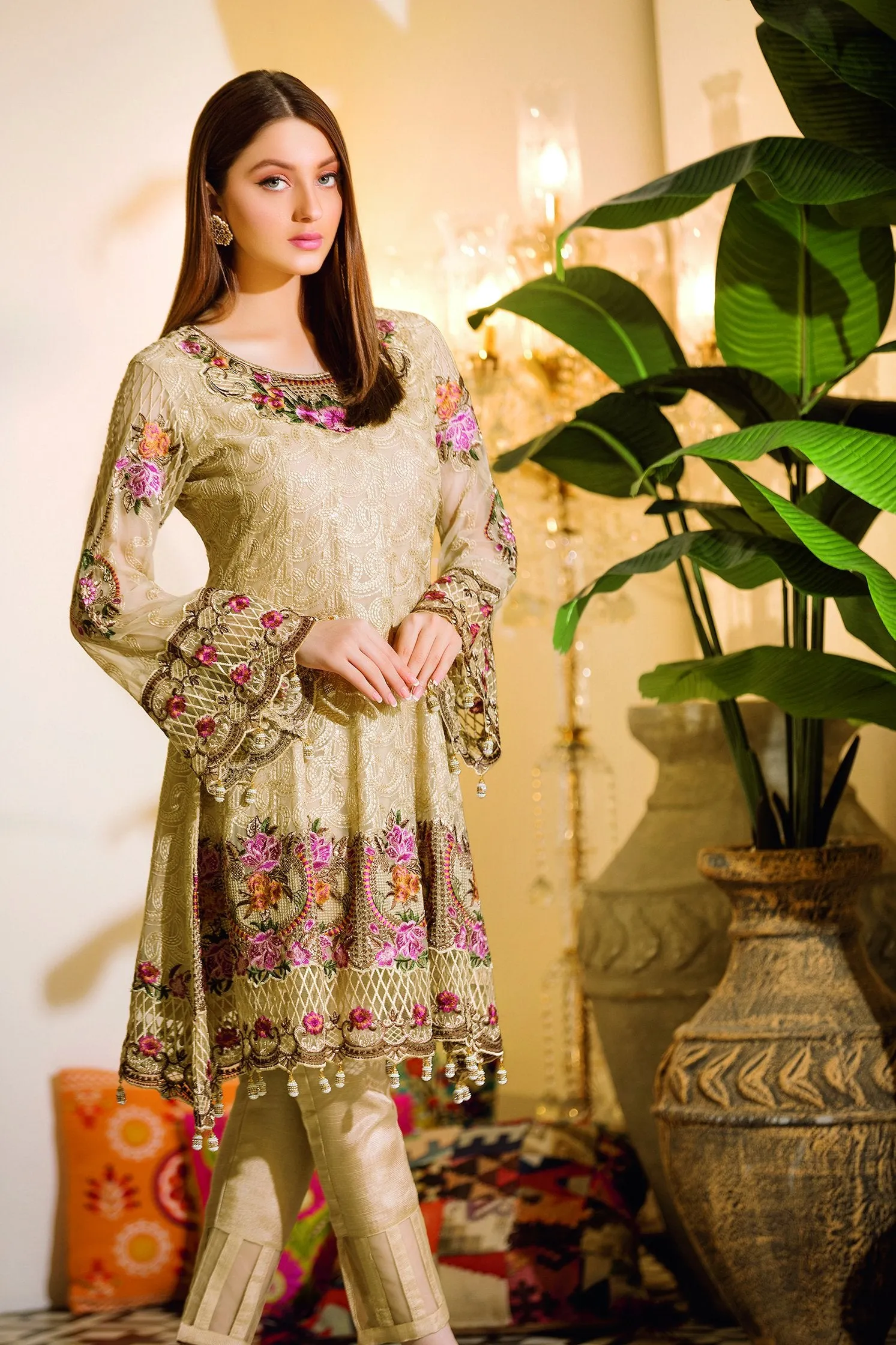 Ramsha Chevron Chiffon Collection 2019 – A-111