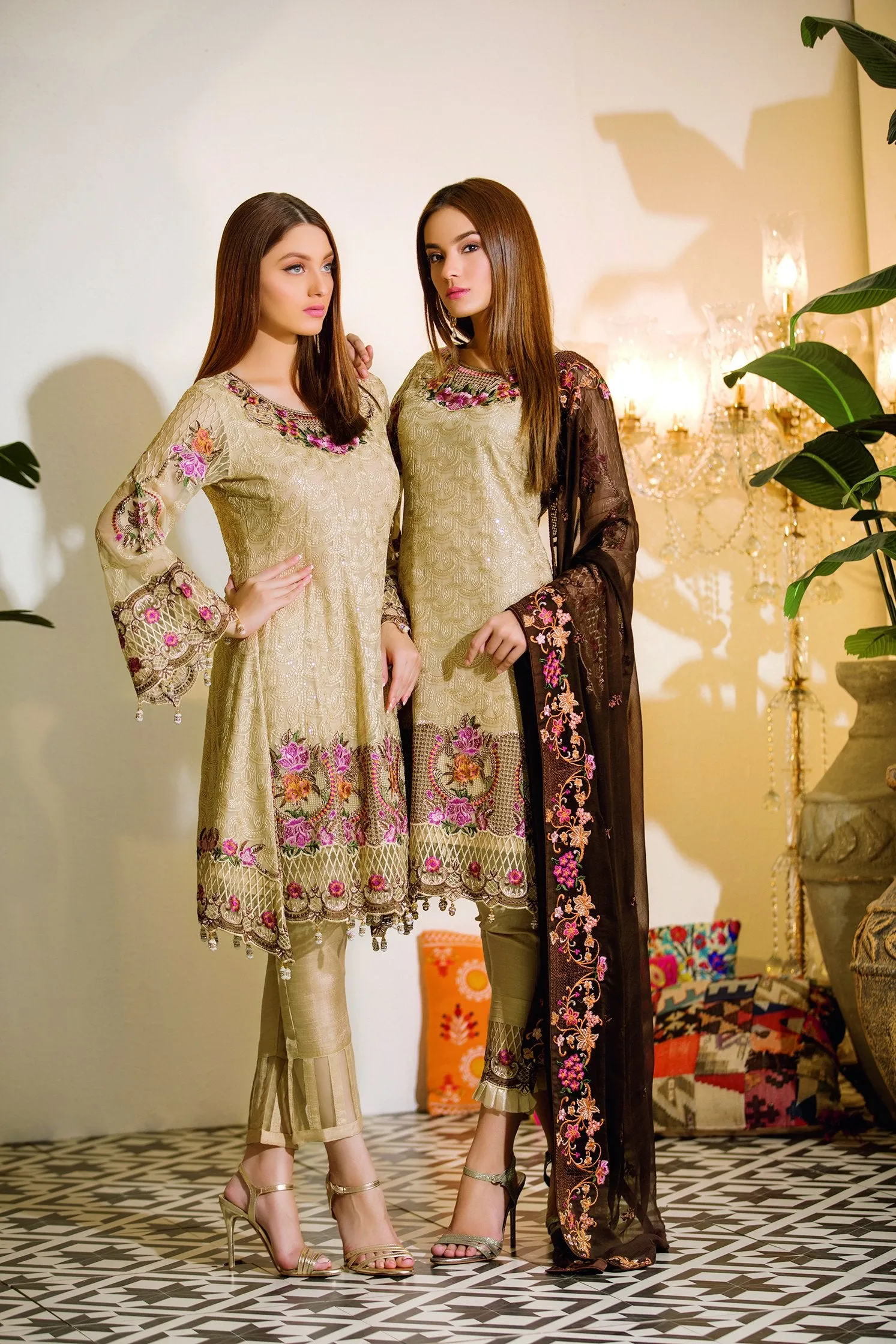 Ramsha Chevron Chiffon Collection 2019 – A-111