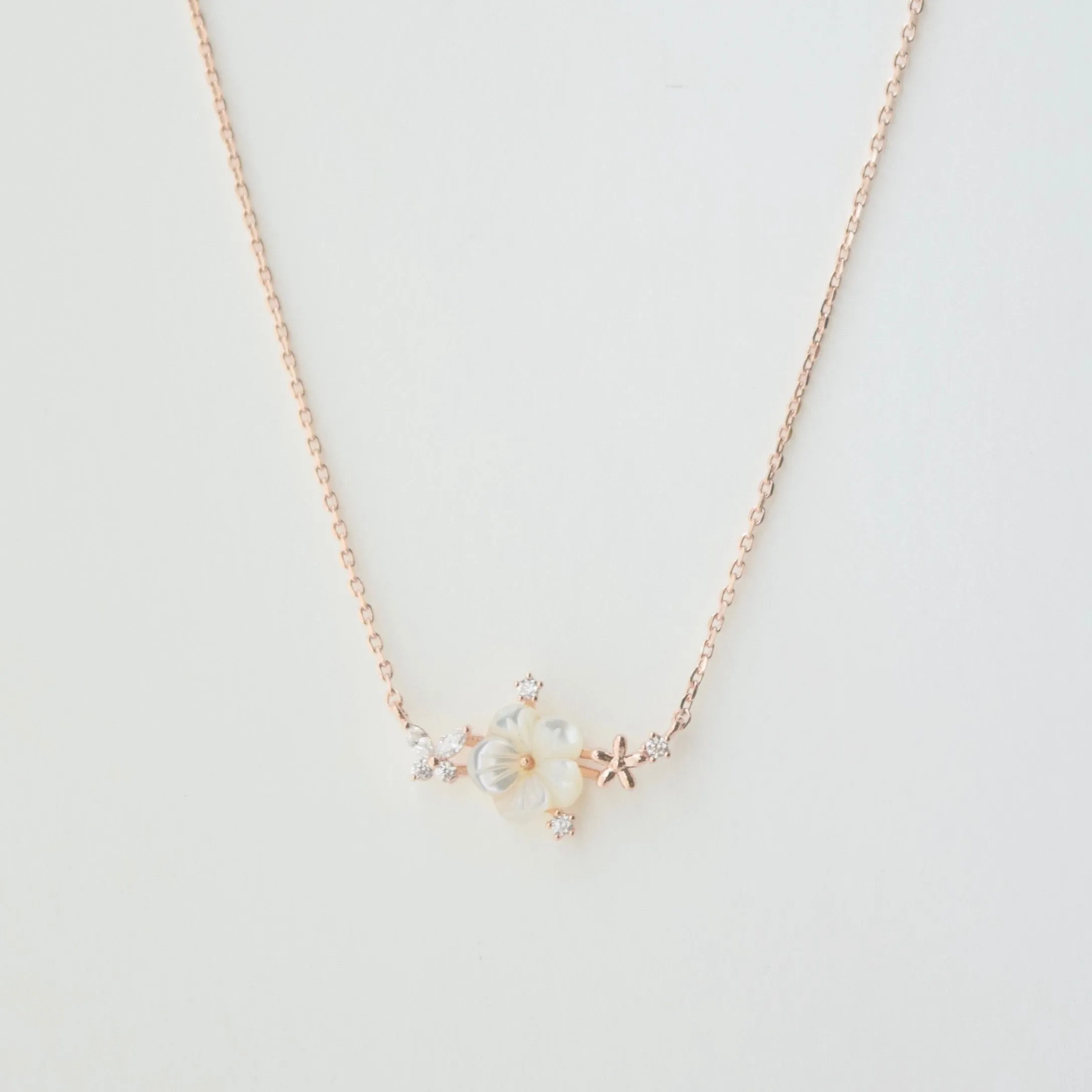 Rose Gold Sakura Blossom Necklace