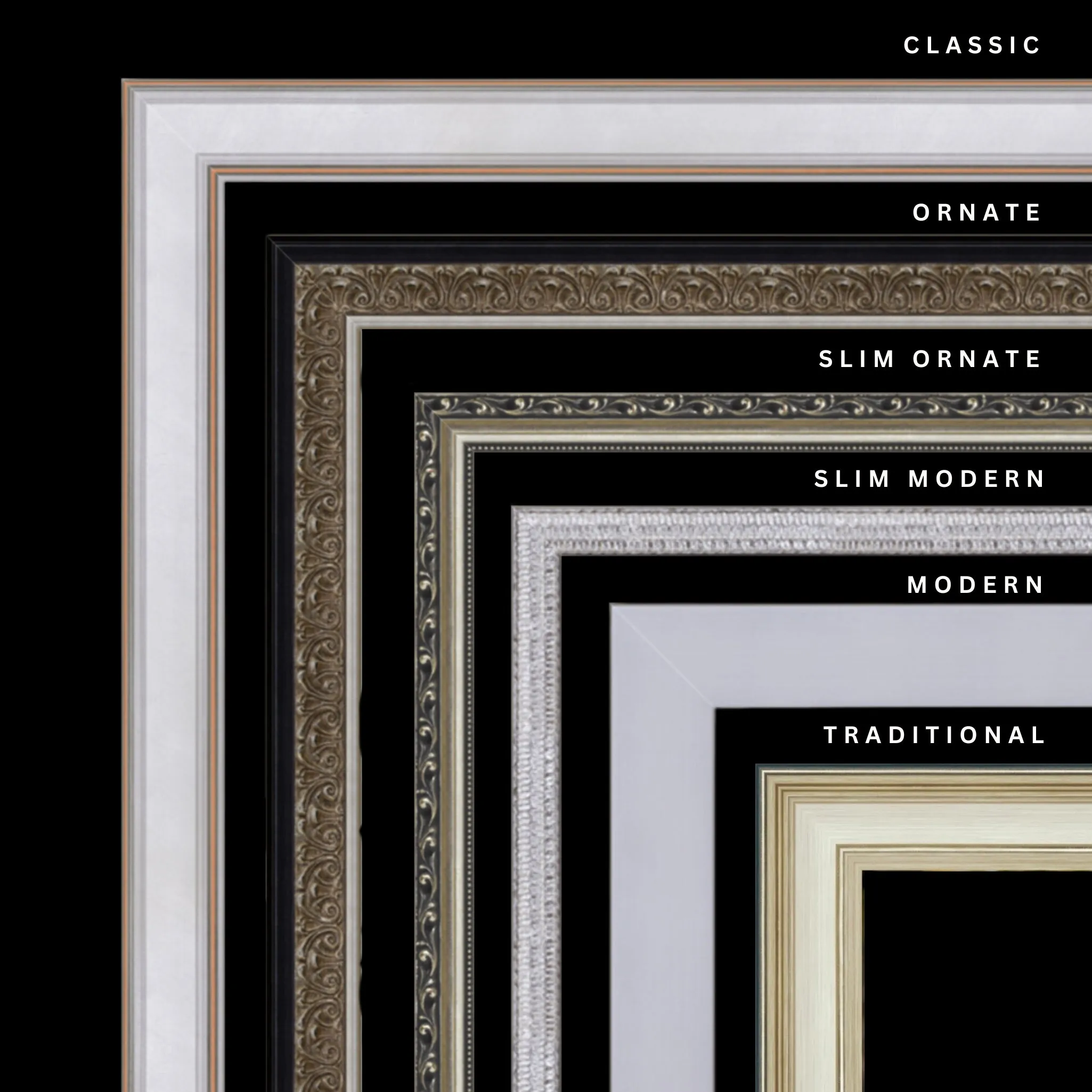 Silver 17x46 Picture Frame Ornate Traditional Classic Antique