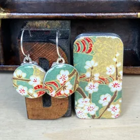 Sixpence Earrings and Teeny Tiny Tin Chiyo Green