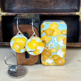Sixpence Earrings and Teeny Tiny Tin Sakura Yellow