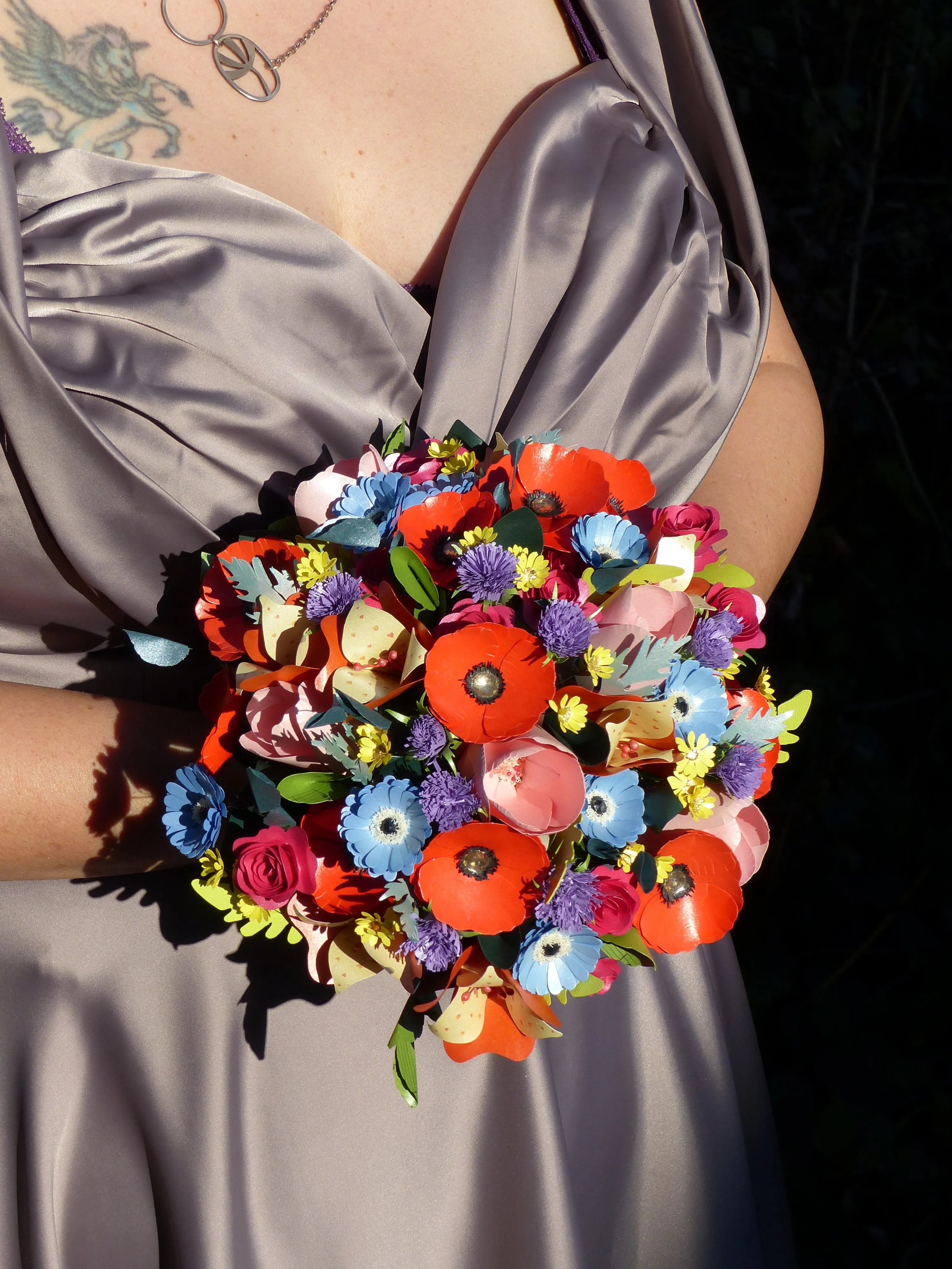 Somewhere over the rainbow paper flower bouquet