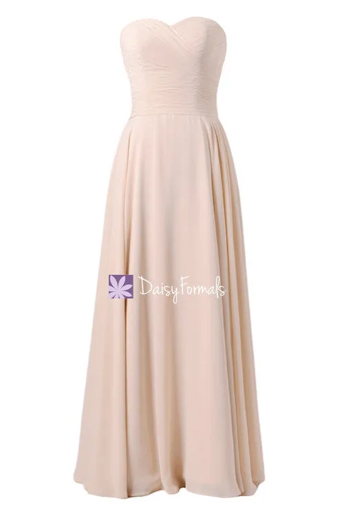 Speechless Ice Apricot Chiffon Party Dress Long Bridesmaids Dress Peach Evening Dress (BM7860)