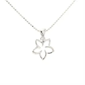 Sterling Silver Floating Plumeria Pendant (S/L/XL) (Chain Sold Separately)